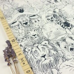 Bio Popeline Baumwollstoff Wild Thing Grey Aus Der Serie Grasslands Von Cloud9