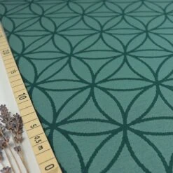 Bio Strickjacquard Blume Des Lebens In Staubgrün Von Stoffonkel