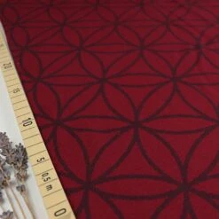 Bio Strickjacquard Blume Des Lebens In Kirsche Von Stoffonkel