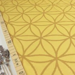 Bio Strickjacquard Blume Des Lebens In Mais Von Stoffonkel