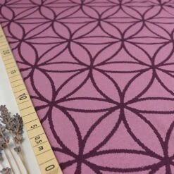 Bio Strickjacquard Blume Des Lebens In Pflaume Von Stoffonkel