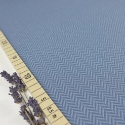 Bio Strickjacquard Fischgrät Jeansblau Von Stoffonkel