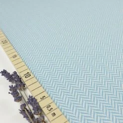 Bio Strickjacquard Fischgrät Lichtblau Von Stoffonkel