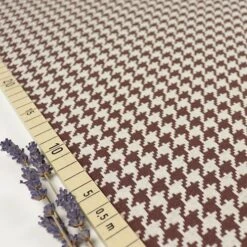 Bio Strickjacquard Hahnentritt Braun Beige Von Stoffonkel