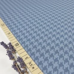 Bio Strickjacquard Hahnentritt Jeansblau Von Stoffonkel