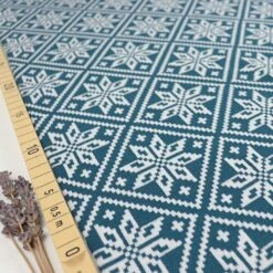 Bio Strickjacquard Snowflake In Petrol Von Stoffonkel