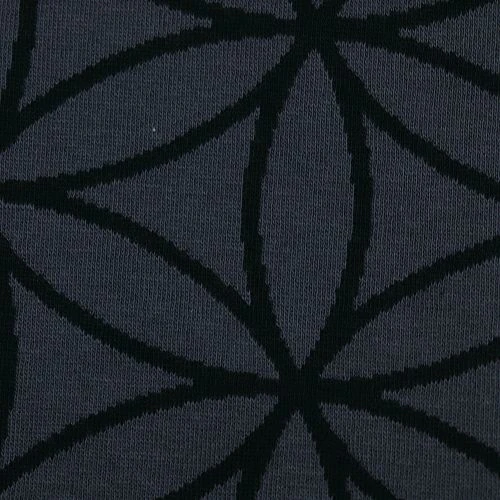 Bio Strickjacquard Blume Des Lebens In Grau Schwarz Von Stoffonkel 3 Bio Strickjacquard Blume Des Lebens In Grau Schwarz Von Stoffonkel – Bild 3
