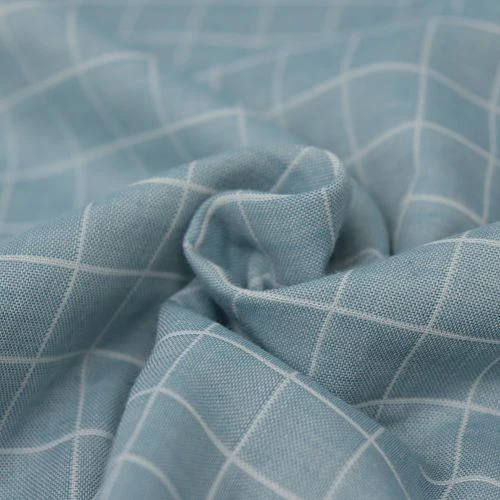 Bio Double Gauze Kariert In Cumulus Blau U. Weiß Von Amandine Cha 2 Bio Double Gauze Kariert In Cumulus Blau U. Weiß Von Amandine Cha – Bild 2