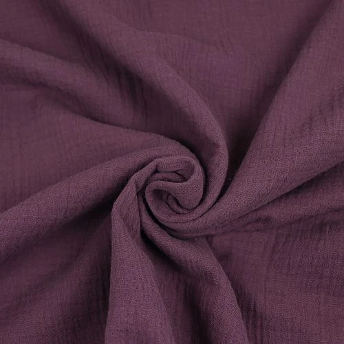 Bio Double Gauze Uni In Aubergine Von Verhees 2 Bio Double Gauze Uni In Aubergine Von Verhees – Bild 2
