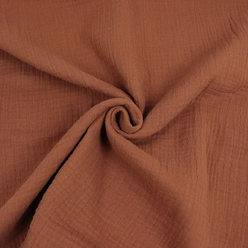 Bio Double Gauze Uni In Cognac Von Verhees 2 Bio Double Gauze Uni In Cognac Von Verhees – Bild 2