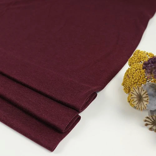 FINE RIB JERSEY In Maroon Von Meet Milk 1 FINE RIB JERSEY In Maroon Von Meet Milk