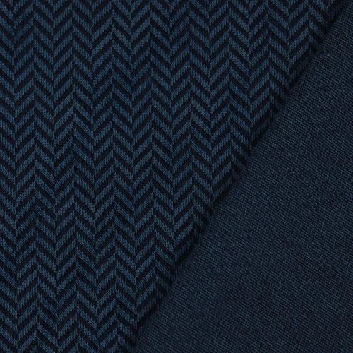 Bio Strickjacquard Fischgrät Petrol Von Stoffonkel 3 Bio Strickjacquard Fischgrät Petrol Von Stoffonkel – Bild 3