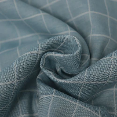 Bio Double Gauze Kariert In Cumulus Blau U. Weiß Von Amandine Cha 3 Bio Double Gauze Kariert In Cumulus Blau U. Weiß Von Amandine Cha – Bild 3