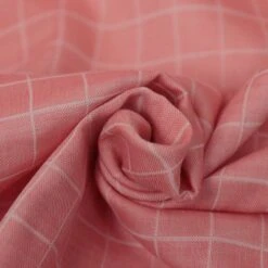 Bio Double Gauze Kariert In Grenadine U. Weiß Von Amandine Cha -TextilKreativ Verkaufsgeschäft Gauze kariert in grenadine u weiss 1786 2