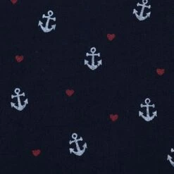 Bio Double Gauze Navy Mit Anker Und Herzen -TextilKreativ Verkaufsgeschäft Gauze navy mit Anker und Herzen 1956 2