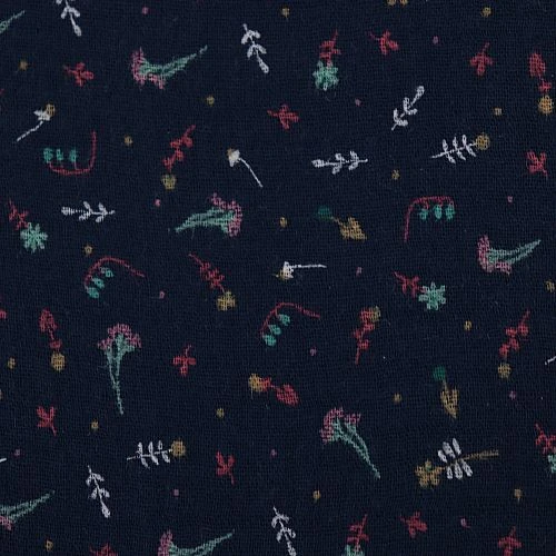 Bio Double Gauze Navy Mit Kleinen Blumen 3 Bio Double Gauze Navy Mit Kleinen Blumen – Bild 3