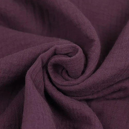 Bio Double Gauze Uni In Aubergine Von Verhees 3 Bio Double Gauze Uni In Aubergine Von Verhees – Bild 3