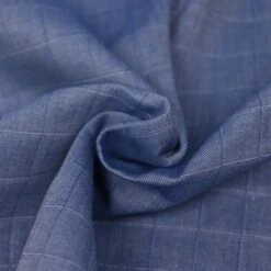 Bio Double Gauze Uni Kariert In Hellblau Von Amandine Cha -TextilKreativ Verkaufsgeschäft Gauze uni kariert in hellblau von 1792 2