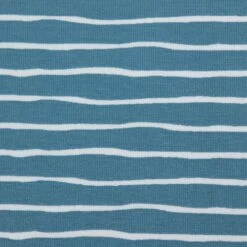 Bio Ringeljersey Good Vibes Stripes Beach House Blue Von Stoffonkel -TextilKreativ Verkaufsgeschäft Good Vibes Stripes beach house blue 1757 2