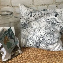 Bio Popeline Baumwollstoff Wild Thing Grey Aus Der Serie Grasslands Von Cloud9 -TextilKreativ Verkaufsgeschäft Grey aus der Serie Grasslands von 1265 5