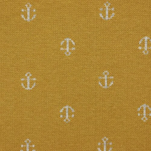 Bio Interlock Jacquard Anker In Curry - Nevis Von Stoffonkel 3 Bio Interlock Jacquard Anker In Curry - Nevis Von Stoffonkel – Bild 3