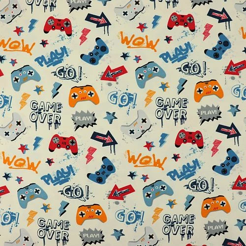 Bio Jersey Motiv Controller Von Stoffonkel In Ecru 2 Bio Jersey Motiv Controller Von Stoffonkel In Ecru – Bild 2