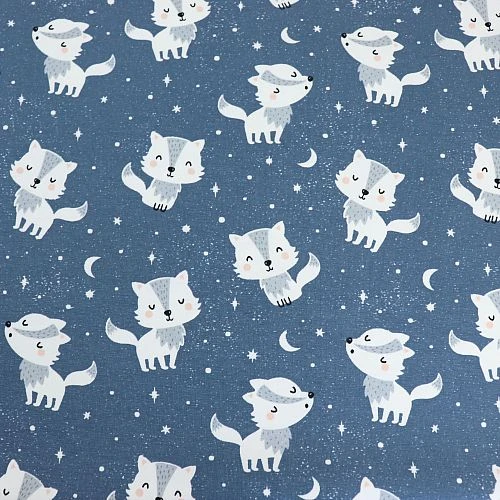 Bio Jersey Motiv Wölfchen Grau Von Stoffonkel 2 Bio Jersey Motiv Wölfchen Grau Von Stoffonkel – Bild 2