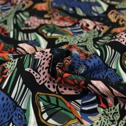 Bio Canvas Motiv Jungle Royals In Schwarz Von Cloud9 -TextilKreativ Verkaufsgeschäft Jungle Royals in schwarz von Cloud9 1492 3