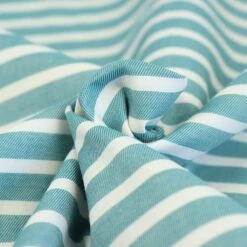 Bio Chambray Streifen Lagunen Grün Von Amandine Cha -TextilKreativ Verkaufsgeschäft Lagunen gruen von Amandine Cha Bio 1450 3