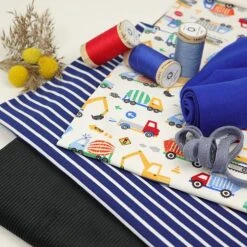 Bio Jersey Motiv Baustelle Weiß Von Stoffonkel -TextilKreativ Verkaufsgeschäft Motiv Baustelle weiss von Stoffonkel Bio 529 2