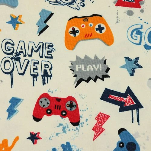 Bio Jersey Motiv Controller Von Stoffonkel In Ecru 3 Bio Jersey Motiv Controller Von Stoffonkel In Ecru – Bild 3