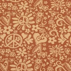 Bio Jersey Motiv Happy Peace In Karamell Von Stoffonkel -TextilKreativ Verkaufsgeschäft Motiv Happy Peace in karamell von 1354 2