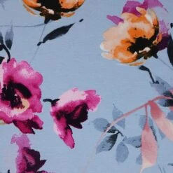 Bio Jersey Motiv Hibiskus Von Stoffonkel In Wasserblau -TextilKreativ Verkaufsgeschäft Motiv Hibiskus von Stoffonkel in wasserblau 976 2