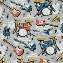 Bio Jersey Motiv Music Mit E-Gitarre Und Schalgzeug Von Stoffonkel In Grau 5 Bio Jersey Motiv Music Mit E-Gitarre Und Schalgzeug Von Stoffonkel In Grau -TextilKreativ Verkaufsgeschäft Motiv Music mit E Gitarre und 816 2