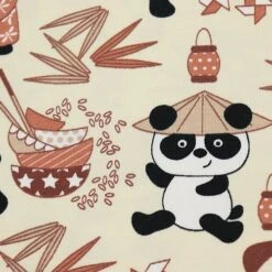 Bio Jersey Motiv Panda Karamell Von Stoffonkel -TextilKreativ Verkaufsgeschäft Motiv Panda karamell von Stoffonkel Bio 1832 2