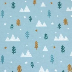 Bio Jersey Motiv Winterwald Blau Von Stoffonkel -TextilKreativ Verkaufsgeschäft Motiv Winterwald blau von Stoffonkel Bio 1513 2