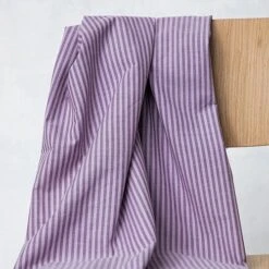 ORGANIC STRIPE COTTON In Plum/Lilac Von Mind The MAKER