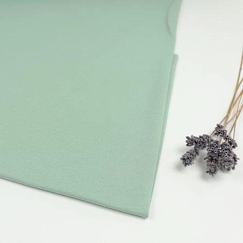 Organic Single Stretch Jersey In Sage Green Von Mind The MAKER 1 Organic Single Stretch Jersey In Sage Green Von Mind The MAKER