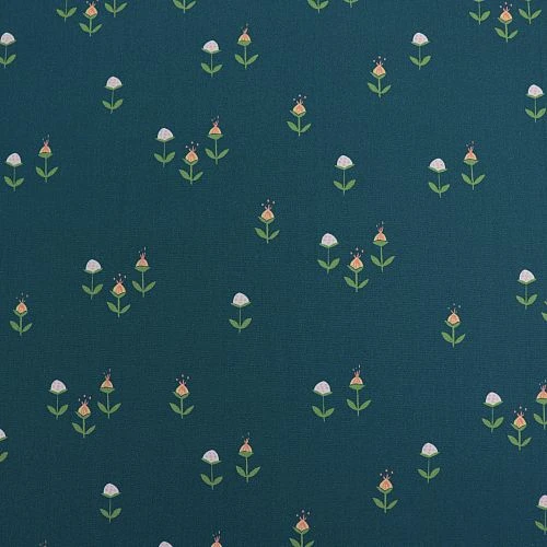 Bio Popeline Baumwollstoff Clover On Teal Von Monaluna 2 Bio Popeline Baumwollstoff Clover On Teal Von Monaluna – Bild 2