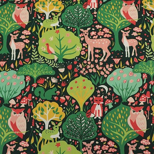 Bio Popeline Baumwollstoff Twilit Forest Vert Von Monaluna 2 Bio Popeline Baumwollstoff Twilit Forest Vert Von Monaluna – Bild 2