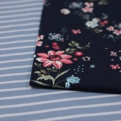 Bio Jersey Stoff Streifen Stonewashed Blau Ringeljersey Stoffonkel -TextilKreativ Verkaufsgeschäft Stoff Streifen stonewashed blau Ringeljersey Stoffonkel 413 2