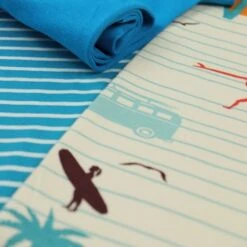 Bio Jersey Stoff Streifen Weiß Blau Ringeljersey Stoffonkel -TextilKreativ Verkaufsgeschäft Stoff Streifen weiss blau Ringeljersey Stoffonkel 420 2