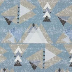 Bio Jersey Stoff Mit Grafik Dreiecke In Denim Blau Von Fabrilogy -TextilKreativ Verkaufsgeschäft Stoff mit Grafik Dreiecke in denim 655 2