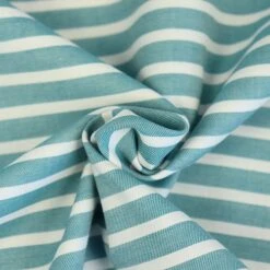 Bio Chambray Streifen Lagunen Grün Von Amandine Cha -TextilKreativ Verkaufsgeschäft Streifen Lagunen gruen von Amandine Cha 1450 2