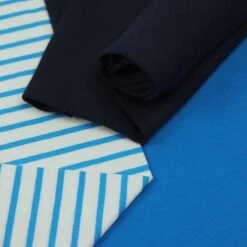 Bio Jersey Stoff Streifen Weiß Blau Ringeljersey Stoffonkel -TextilKreativ Verkaufsgeschäft Streifen weiss blau Ringeljersey Stoffonkel Bio 420 3