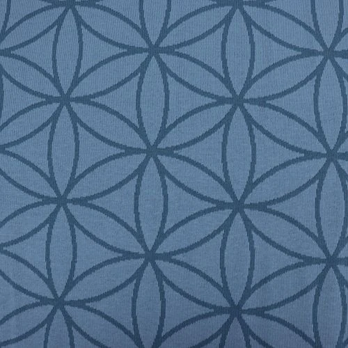 Bio Strickjacquard Blume Des Lebens In Jeans Von Stoffonkel 2 Bio Strickjacquard Blume Des Lebens In Jeans Von Stoffonkel – Bild 2