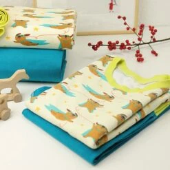 Bio Jersey Motiv Supermops Von Stoffonkel In Beige/weiß -TextilKreativ Verkaufsgeschäft Supermops von Stoffonkel in beige weiss 453 3