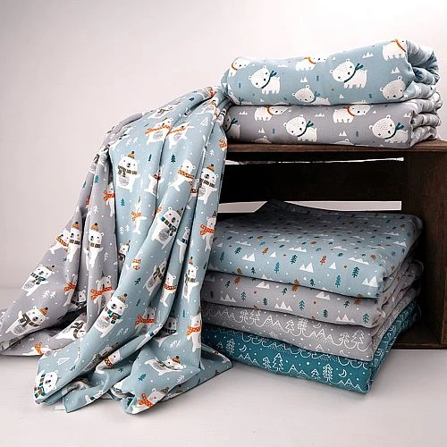 Bio Jersey Motiv Bärchenwald Blau Von Stoffonkel 5 Bio Jersey Motiv Bärchenwald Blau Von Stoffonkel – Bild 5