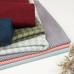 Bio Strickjacquard Fischgrät Cold Pink - China Blue Von Stoffonkel -TextilKreativ Verkaufsgeschäft cold pink china blue von Stoffonkel 799 3