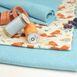 Bio Baumwollfleece Stoff Antiqua Hellblau Meliert Stoffonkel -TextilKreativ Verkaufsgeschäft hellblau meliert Stoffonkel Bio Baumwollfleece Stoff 537 4